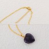 Natural Stone Heart Gemstone Healing Crystal Pendant Lucky Blessing Energy Necklace for Women Men - 3 of 4