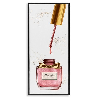 Stupell Industries Makeup Nail Polish Brush Gold & Pink, 10" x 24"