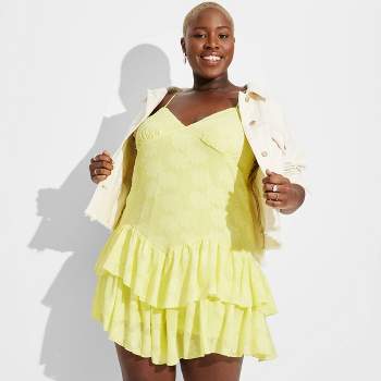 Women's Ruffle Midi Dress - Wild Fable™ Yellow 2x : Target