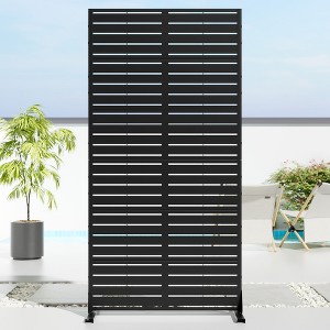 72" H×47"W Dovelina Black Metal Planter Box with Trellis Privacy Screen for Café Patio,Garden & Balconies - 1 of 4