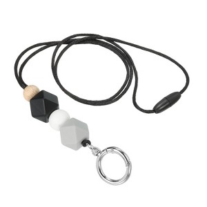 Unique Bargains Wear-resistant Lightweight ID Card Silicone Beaded Lanyards with Buckle Clip - 1 of 4