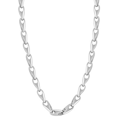Pompeii3 Men's Polished Steel Single Tone Clasp 6mm Flexible Link  26" Chain