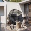 Celebalcony Wicker Egg Chair Rattan Rocking Chair with Cushion, Oversized Patio Lounge Rocker Chair for Outdoor-Indoor,Balcony, Backyard,Garden - 3 of 4