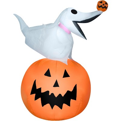 Gemmy Airblown Inflatable Zero on Pumpkin, 3 ft Tall, Orange