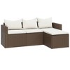 vidaXL Patio Lounge Set Set of 3 Brown, Cream White - 3 of 4