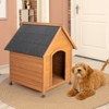 BENCMATE Pet Crates and Houses Premium Outdoor Dog House with Waterproof Roof, Elevated Wooden Shelter for Ultimate Comfort, Brown, 40.6"*29.1"*7.7" - 4 of 4