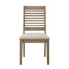 Simple Relax Set of 2 Upholstered Dining Chairs with Ladder Back in Brown Washed and Latte - 3 of 4