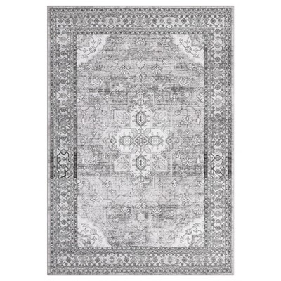 Machine Washable Area Rug Non Slip Non Shedding Rug Boho Printed Low Pile Rugs Vintage Foldable Stain Resistant Indoor Carpet for Bedroom Living Room