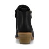 Journee Collection Womens Rebel Outside Zip Stacked Heel Booties - 3 of 4