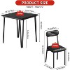 GOCAPTAIN Dining Table Set for 2, Kitchen Table and Chairs for 2 with Upholstered Chairs, 3 Piece Dining Room Table Set for Small Space, Apartment - 3 of 4