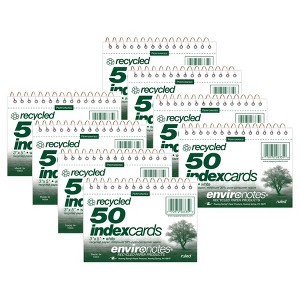 Roaring Spring Paper Products Wirebound Index Cards, 3" x 5", Ruled & Recycled, 50 Cards, Pack of 8 - 1 of 4