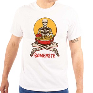 Zen Skeleton Yoga Ramen Namaste Graphic T Shirt Men or Women Brisco Brands - 1 of 4