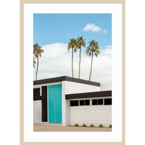 Amanti Art Turquoise Blue Doors on a Modern Home by Tom Windeknecht Wood Framed Wall Art Print - 1 of 4