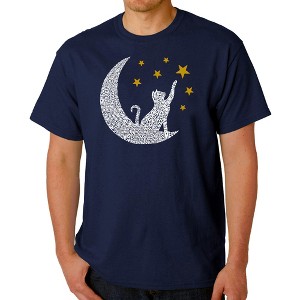 LA Pop Art Cat Moon - Men's Word Art T-Shirt - 1 of 4