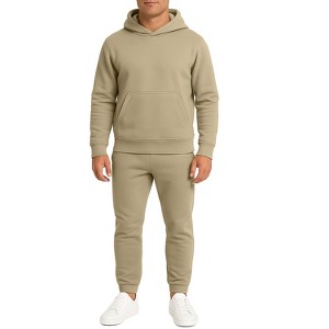 Galaxy Essentials Men’s Relaxed Fit  Heavyweight Fleece Pullover Hoodie & Sweatpants Jogging Set - 1 of 3