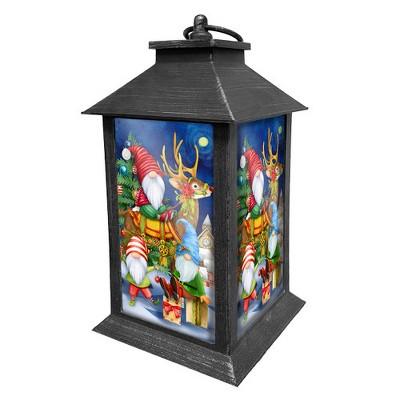 Briarwood Lane Christmas Lantern 13.5" x 5.5" x 5.5" Happy Holiday Gnomes For Christmas Lantern
