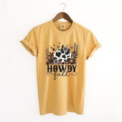 Simply Sage Market Women's Howdy Fall Pumpkin Short Sleeve Garment Dyed Tee