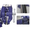 6" Heavy Duty Bench Vise - 360° Swivel Base With Locking Mechanism for Woodworking, Metalworking & DIY Projects - Blue - 4 of 4