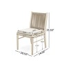 Coolbibila ModernWood Acacia Dining Chair,Beige Fabric Upholstered Dining Room Chair,Woven Rope Back Patio Outdoor Dining Chair - 4 of 4
