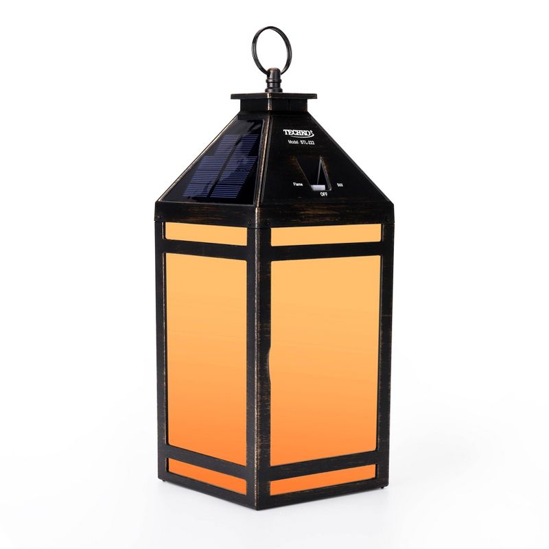 Portable Hanging Outdoor Lantern with Flame or Still Light Black - Techko Maid, 3 of 12