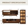 ATJafurn 3-Piece Entertainment Center, Mid-Century Modern Living Room Furniture Wood TV Stand and Coffee Table Set with Glass Display Cabinet - 3 of 4