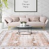 Washable Vintage Oriental Rug, Non-Slip Foldable Carpet, Ultra-Soft Retro Floral Distressed Floor Cover for Living Room Bedroom - 2 of 4