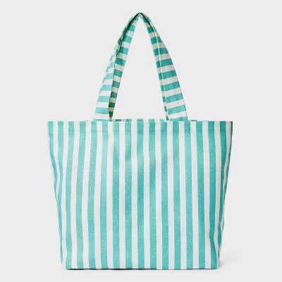 Canvas Beach Striped Tote Bag - Shade & Shore™