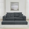 Okak Modern Modular Sectional Futon Sofa for Living Room Bedroom,Deep Seat Sleeper Couch with Comfy Backrest & Removable Ottoman - 2 of 4