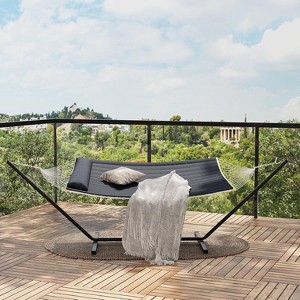 Jojoka Curved-Bar 2 Person Hammock with Stand,Detachable Pillow,Portable Carrying Bag for Outdoor - 1 of 4