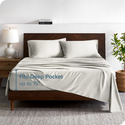 Cream Twin XL Organic Bamboo Deep Pocket Sheet Set