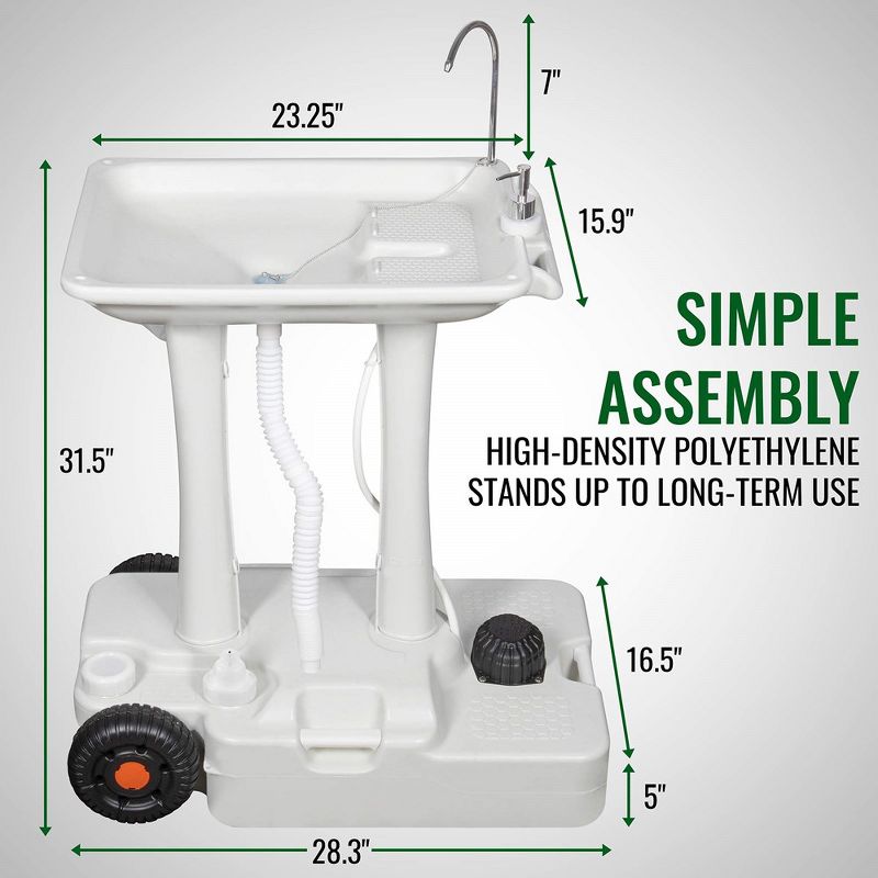 Hike Crew XL Portable Sink, Outdoor Camping Sink Hand Washing Station, 4 of 10