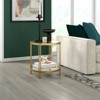 21.25 Inches Brass Metal/Glass Side Table - Henn&Hart - 3 of 4