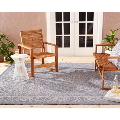 Blue/Gray Medallion 8' x 10' Easy-Care Synthetic Area Rug