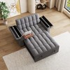 65-inch Velvet 3-in-1 Foldable Sofa Bed with Adjustable Backrest, Hidden Laptop Desk, USB Port, Storage Bag and Pillows - 3 of 4