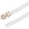 INSPIRE CHIC Women's Pearl Belt Crystal Rhinestone Retro Elastic Thin Waist Belt for Wedding Dress - 3 of 4