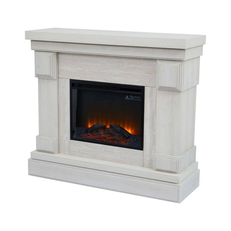Hestia Faux Marble Electric Fireplace Mantle Gray - Teamson Home, 1 of 11