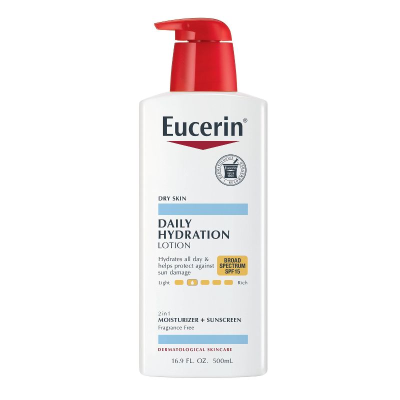 Eucerin Daily Hydration Broad Spectrum SPF 15 Body Lotion Unscented - 16.9 fl oz, 1 of 12
