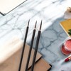 Unique Bargains Small/Medium/Large Brush for Watercolor Bamboo Handle with Animal Hair Bristles Black 3 Pcs - 2 of 3
