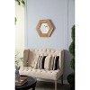 CAVINAS 18.5"x18.5" Hexagon Bathroom Mirror,Wall Mirror with Natural Wood Frame, Wall Decor for Bedroom,Living Room,Bathroom,Hallway - 2 of 4