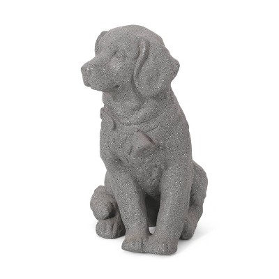 Bluffton Outdoor Dog Garden Statue - Stone Gray - Christopher Knight Home