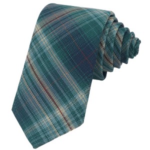 INSPIRE CHIC Plaid Woven Self-tied Striped Skinny Necktie 2.8" for College Graduation Campus 1 Pc - 1 of 4