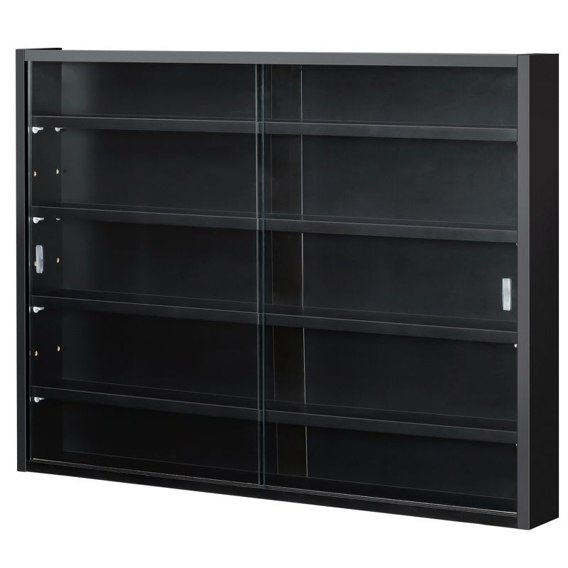 HOMCOM 5-storey Wall Shelf Display Cabinet, Shotglass Display Case w/2 Glass Doors and 4 Adjustable Shelves, 4 of 8