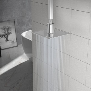 SEVOBAL Shower Faucets 10" Square Rain Shower Head, Ultra-Thin Design Ceiling Bathroom Faucets, High Pressure Shower Head, Black, Silver, 10"*10"*1" - 1 of 4