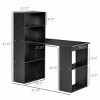 INFURNIC Decorative Bookshelf Modern Desk with 6 Tier Storage Shelves and Writing Table for Home Office, Black, 47.25"*20.5"*47.25" - 4 of 4