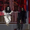 Joyfy 2 Packs 3ft Halloween Hanging Ghosts Outdoor Decor, Scary Grim Reaper Swinging Flying Skeleton with Lighted Up Eyes for Yard Patio Lawn Garden - 3 of 4