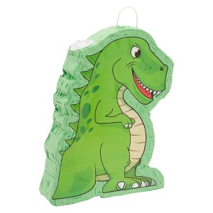 Blue Panda Dinosaur Pinata for Boys Birthday Party Supplies, Fun Dino Decorations, Green, Small, 13.8 x 3.0 x 13.5 in - 1 of 4