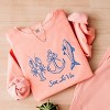 Simply Sage Market Sea La Vie 3 Across Lightweight Garment Dyed Sweatshirt - M - Peachy - 3 of 4