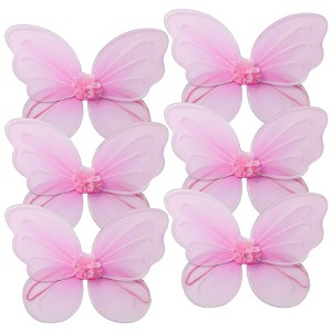 Butterfly Craze Girls' Fairy, Angel, or Butterfly Wings Costumes & Dress Up Collection: Set of 6, Magical Delights - Pink - 1 of 4
