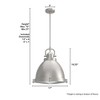 Hunter 17" Bridgemoor Ceiling Light Brushed Nickel Finish - Industrial Pendant with 3 Bulb Capacity for Farmhouse Style - 2 of 4