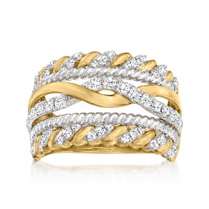 Ross-Simons 0.75 ct. t.w. Diamond Multi-Row Twist Ring in 14kt 2-Tone Gold - 1 of 4